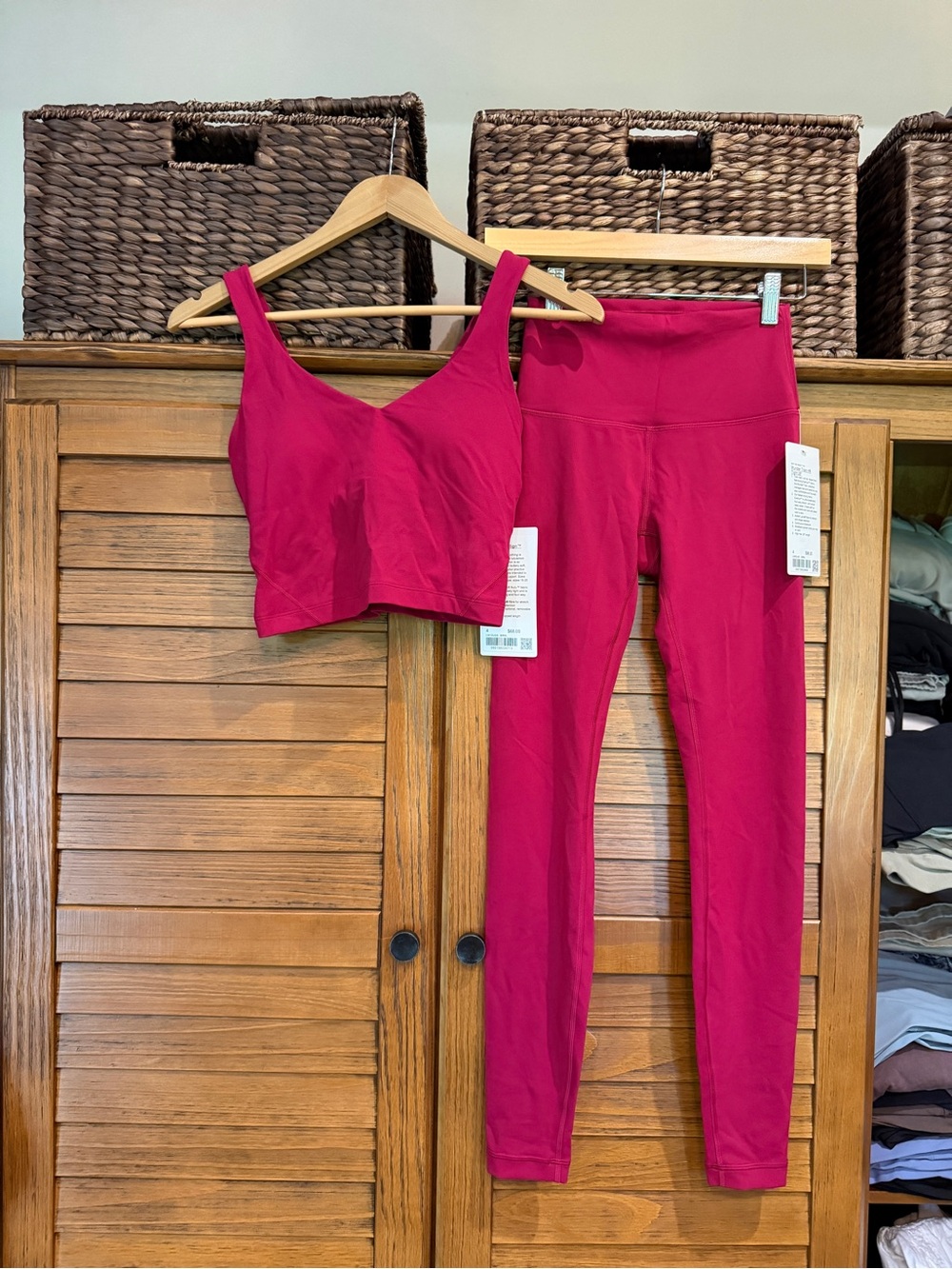 Lululemon Set Wunder Train HR Tight 28" + Align Tank Pink Fuchsia